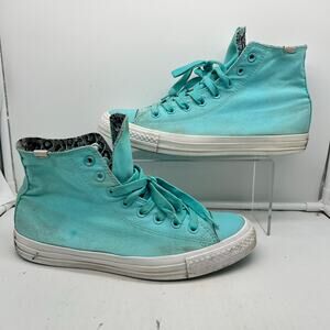 Wiz Khalifa x Converse Shoes Mens 9 Chuck Taylor Swag Hi Sneakers Teal Blue